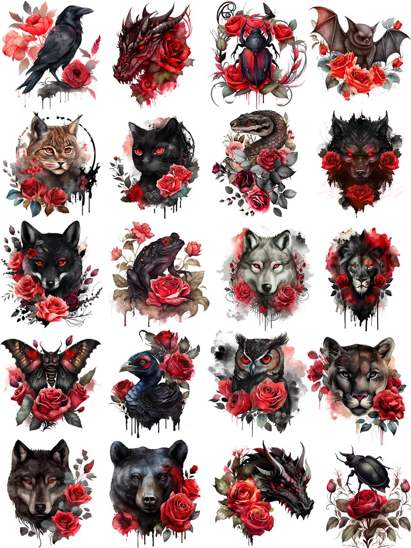 Gothic Rose Animals Stickers Crafts And Scrapbooking stickers kids toys book Decorative sticker DIY Stationery