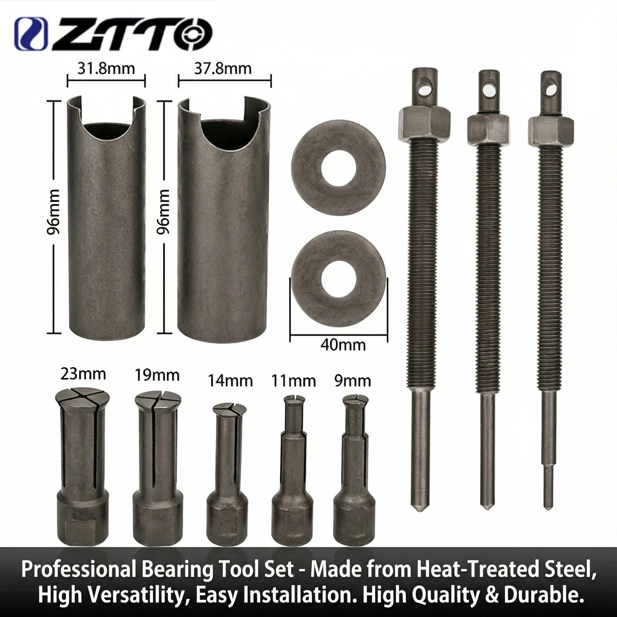 

ZTTO Universal Bearing Puller Bicycle Bearing Removal Tool Kit Motorcycle Tools Made of High-quality Heat-treated Steel