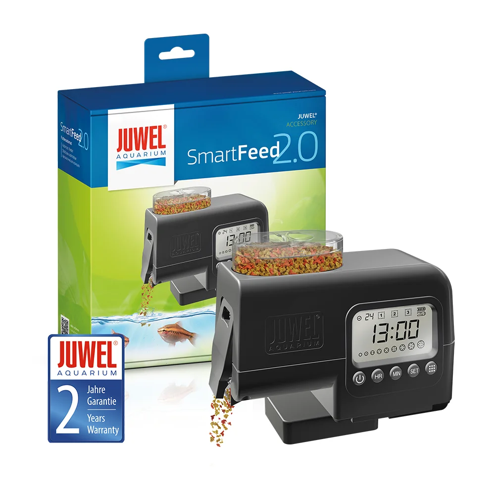 JUWEL Digital Auto Fish Feeder LCD Programmable Timer High Capacity Food Dispenser  3x Daily Feeding Universal Feed Fish Tank