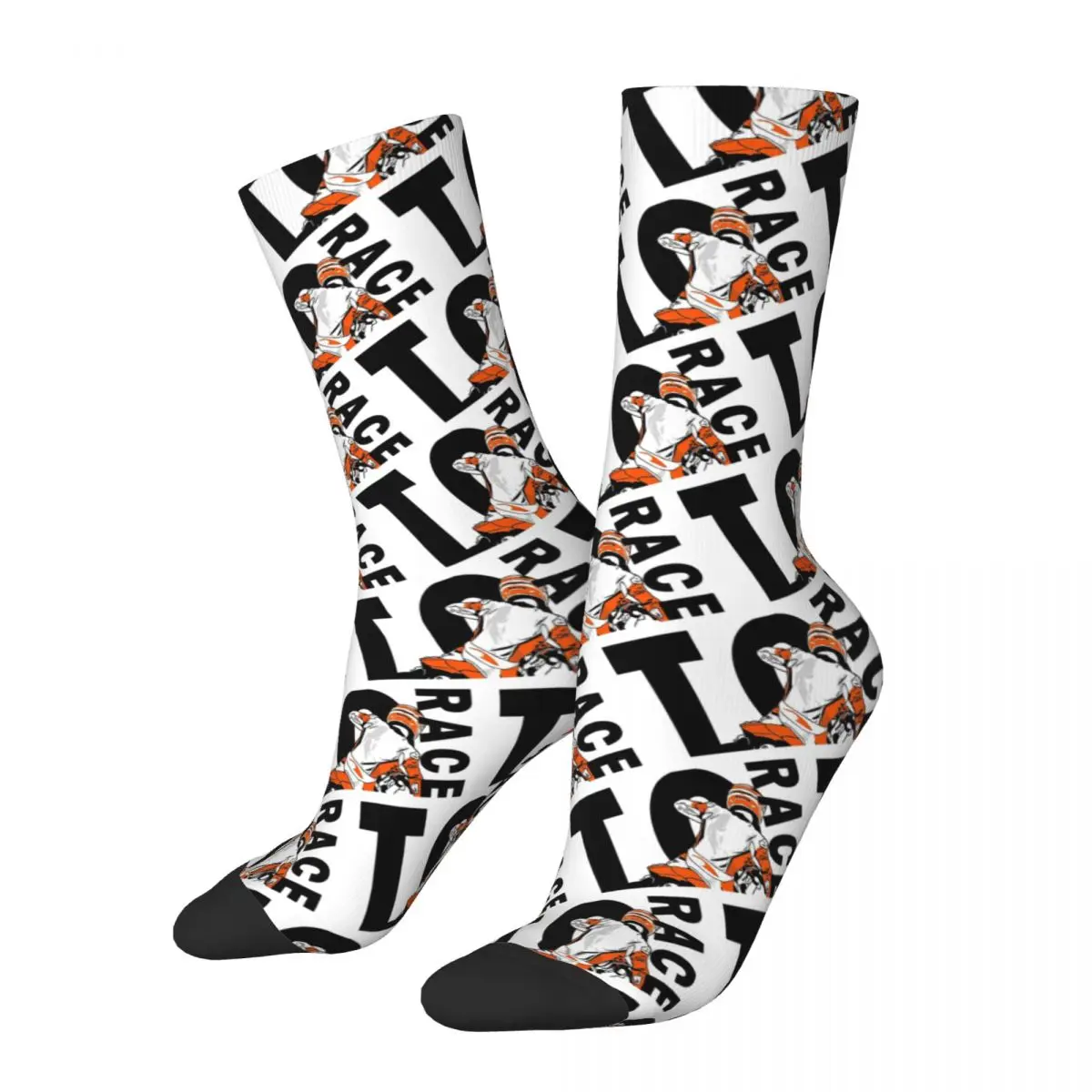 Ready To Race Championship Sticker Men Women Happy Socks Windproof Novelty Spring Summer Autumn Winter Stockings Gift