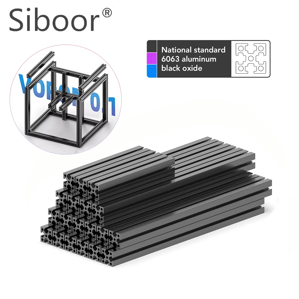 Upgrade 1515 Aluminum Extrusion Profile Frame Kit VORON 0.1 0.2 3D Printer Alloy Frame Bracket Tapping Drilling 6063 Profile Set