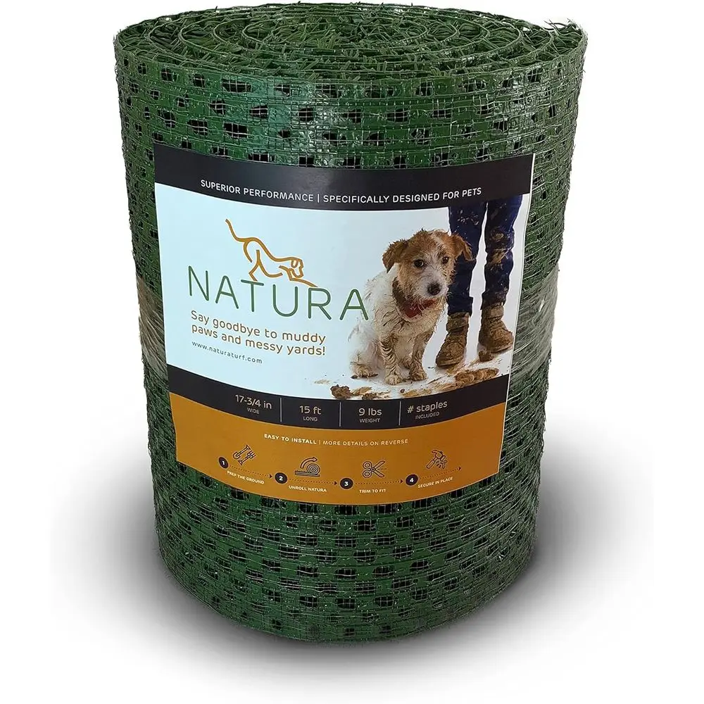 Artificial Turf for Dogs, 1.5ft x 15ft, Green, Blends with Lawn, Keeps Pups and Home Clean