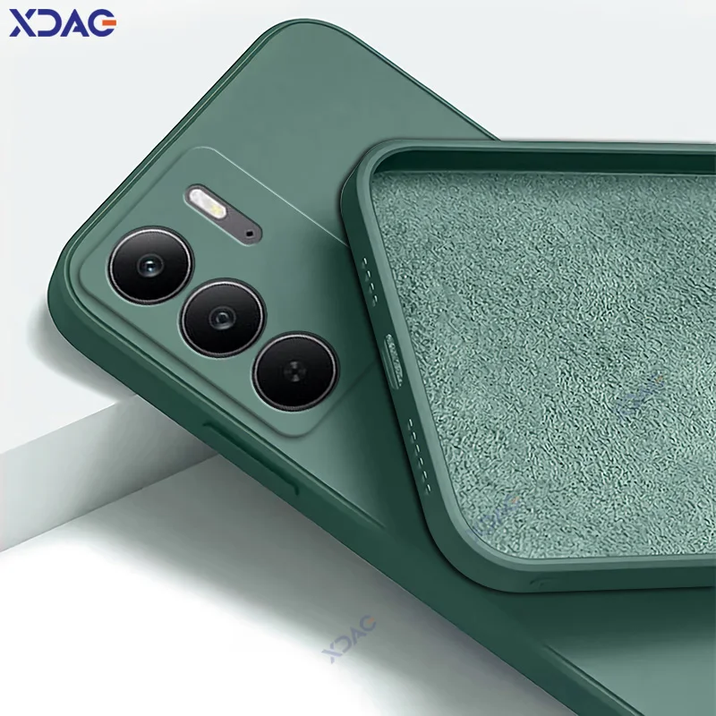 حافظة هاتف فاخرة من السيليكون بطبقة مزدوجة لهاتف Realme V70 V70S RMX3946 RMX3948 360 غطاء ناعم واقٍ مضاد للسقوط ومضاد للصدمات