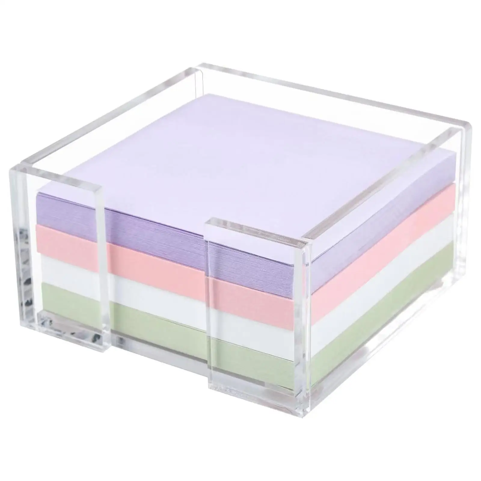 Acrylic Sticky Notes Holder with 4Pads Dispenser Students Notepad Holder