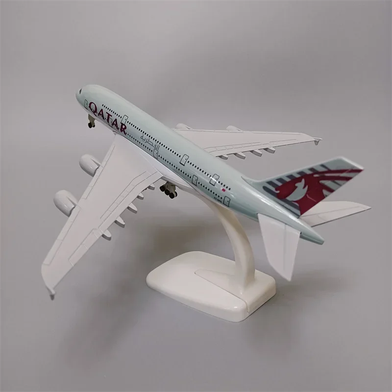 18*20cm stop Metal powietrze katar Airbus 380 A380 Model samolotu odlewania samolotu Model samolotu w podwozia kół