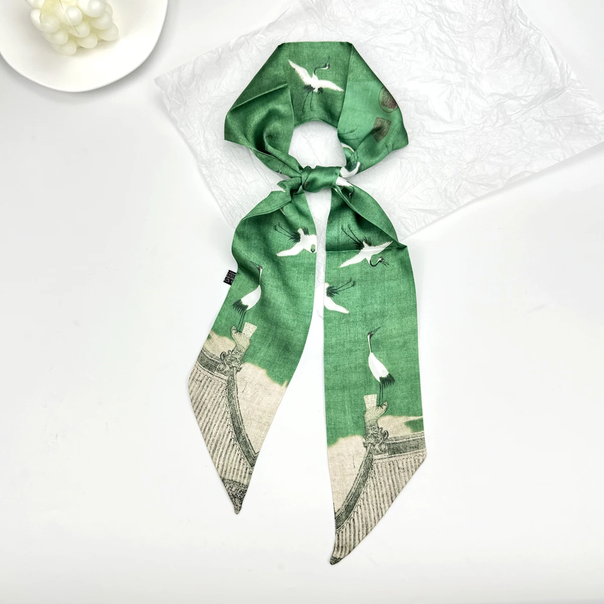 New Ribbon Silk Long Scarf Women Skinny Hair Neck Tie Scarves Oil Painting Print Ladies Bag Handbag Handle Hair Wraps Head Band