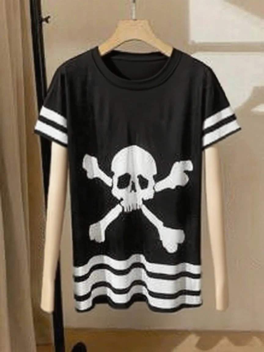 

2025 new Y2K skull-themed long-sleeve baseball sports T-shirt, a quick-drying T-shirt for men and women in spring and summer.