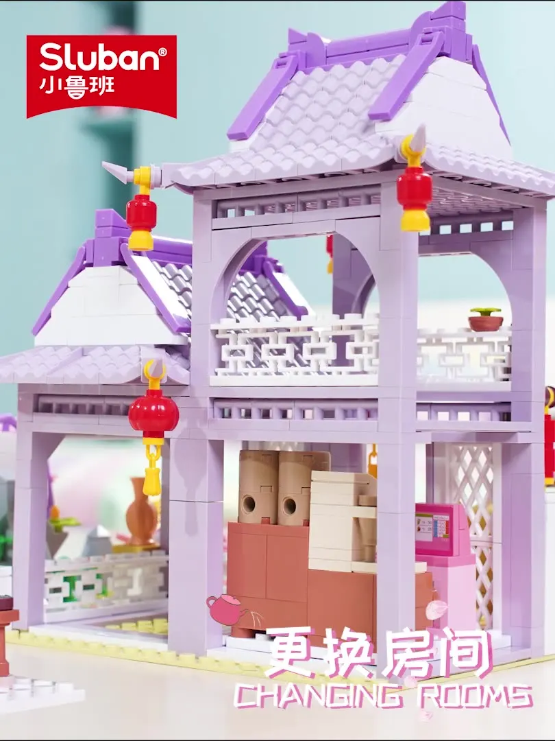 Casa de pueblo Villa modelo bloques de construcción juegos de juguetes arquitectura creativa cabaña ciudad amigos familia ladrillos juguetes para niñas niños