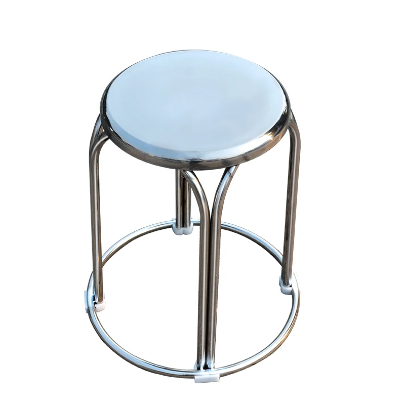 

Simple restaurant Home hospital Dust-free workshop Banquet can be stacked Thickened stainless steel round stool Square stool Ele