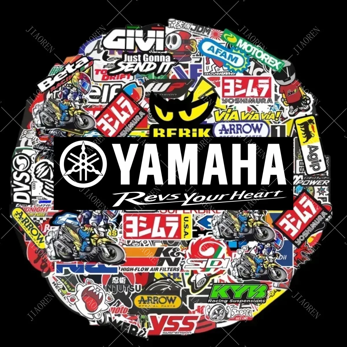 40/80/120pcs Random Motorcycle Stickers Decals Car Bike Helmet Tank Racing Sponsor Logo Set