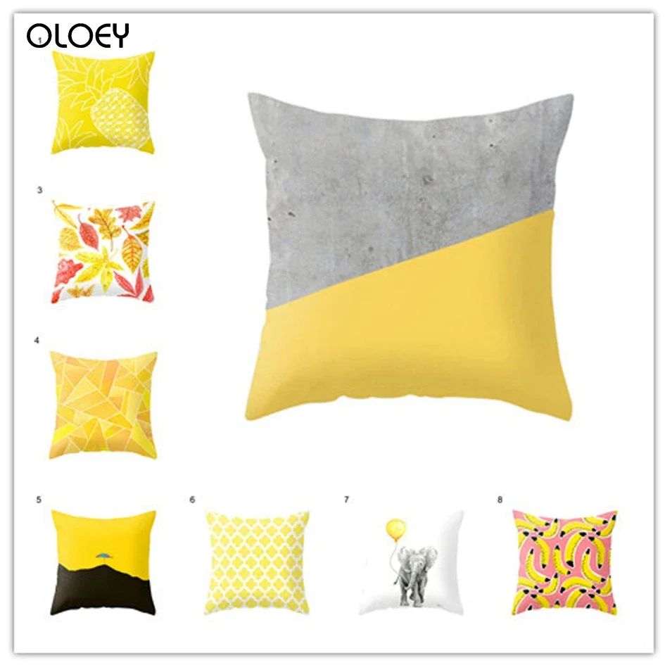 

Sofa Decorative Cushion Pineapple Leaf Yellow Car Soft Pillowcase Polyester Pillowcase Home Hotel Bed Decorative Sofa Decorative