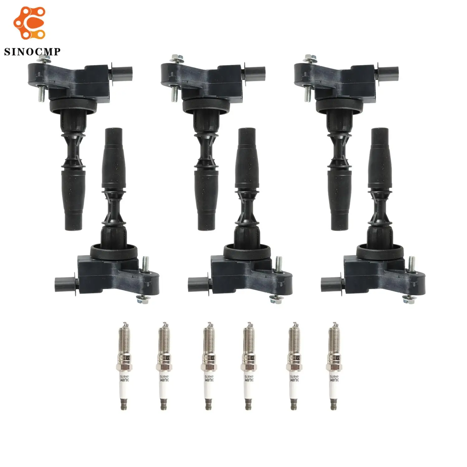 

6Pcs Ignition Coils+6Pcs Iridium Spark Plug UF830 12666339 12707304 For Cadillac 2016-2020 ATS CT6 CTS XT5 V6 3.6L Ignition