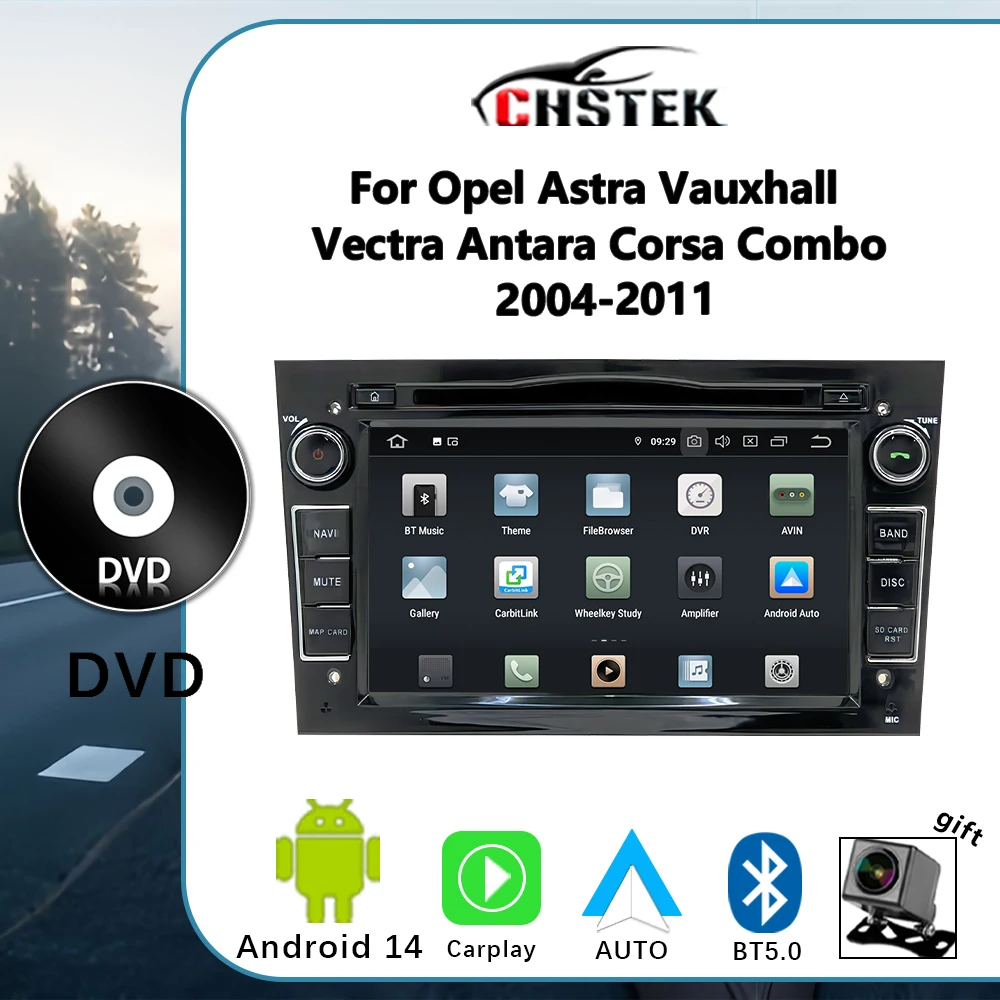 

Автомобильный радиоприемник CHSTEK DVD CarPlay Android 14 для Opel Vauxhall Holden Vivaro Meriva Vectra C B 2004-2012, навигационный плеер, авторадио