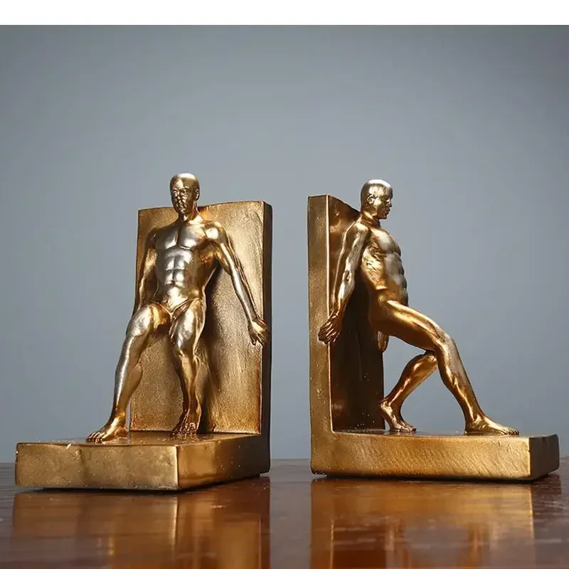 الحديثة تمثال راتنج الحرف اليدوية الديكور الرجل الذهبي عارية ديفيد الحرف والمفروشات اكسسوارات ديكور منزلي حديث