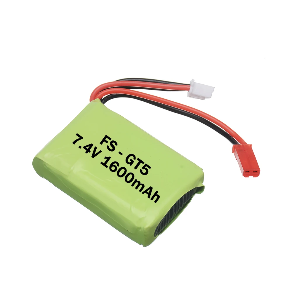 1/3/5/8/10PCS 7.4V Lipo Battery For Flysky FS-GT5 Transmitter RC Model Parts For MC6C MCE7, 7.4V 1600mah Battery With JST Plug view 2