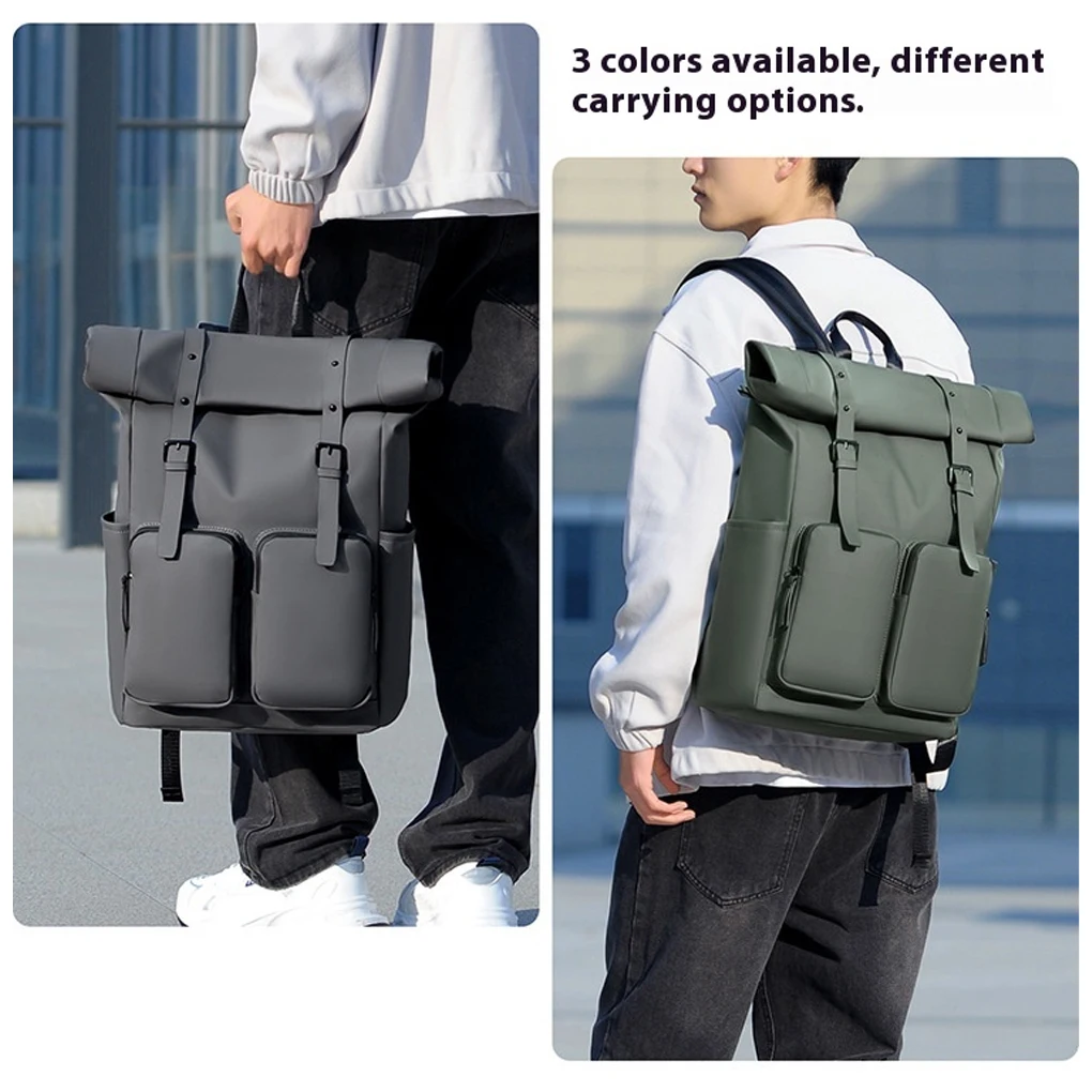 Roll-Top Backpack, Waterproof Laptop Backpack, For Women, Sports Stylish And Versatile, Extra Travel, Cycling,