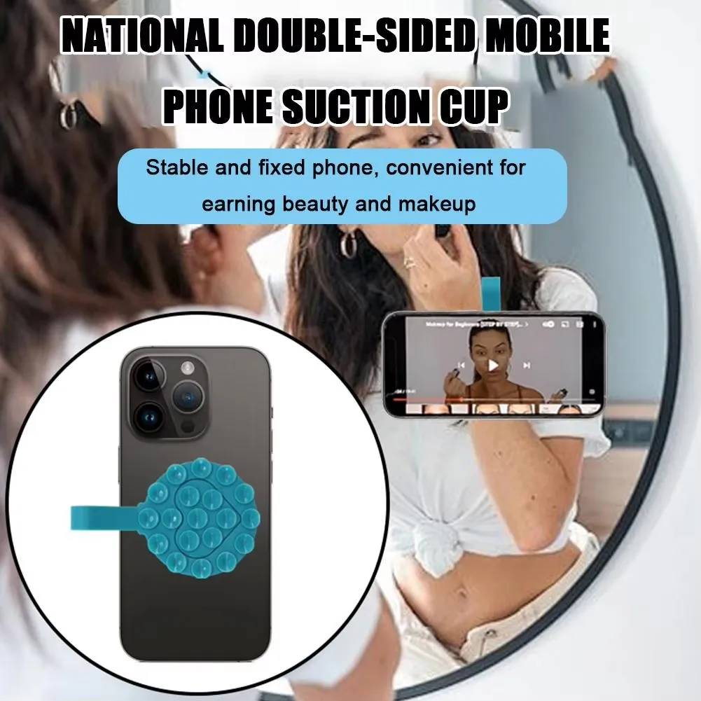 Double Side Silicone Suction Pad For Mobile Phone Fixture Suction Cup Backed Adhesive Silicone Rubber Sucker Pad For Fixed Pad view 4