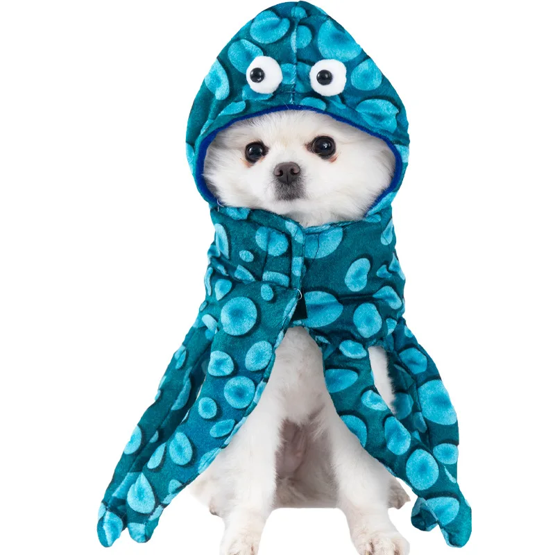 

10pcs Dog Cat Octopus Costumes Pet Halloween Cosplay Dress Funny Octopus Costume Headwear for Small Dogs Chihuahua Party Outfits