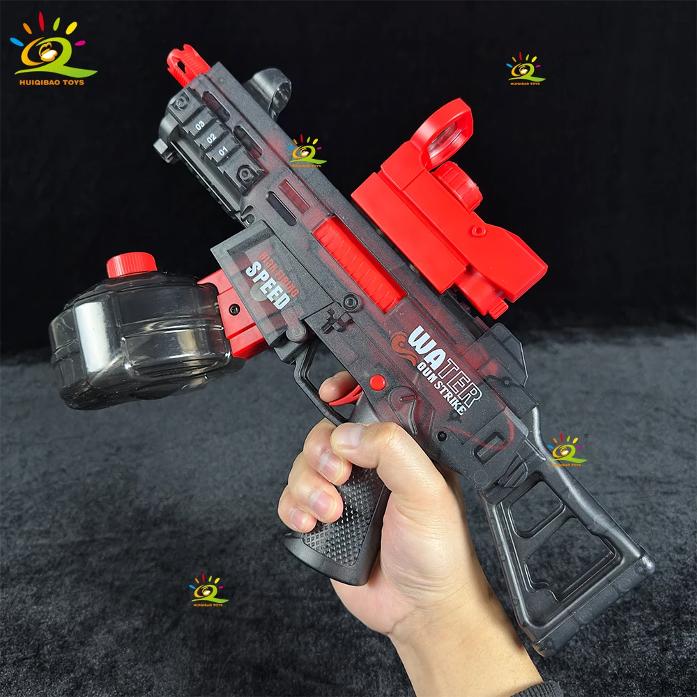 HUIQIBAO 模擬射撃子供用電動水鉄砲、自動吸水水鉄砲、夏の屋外プールおもちゃ