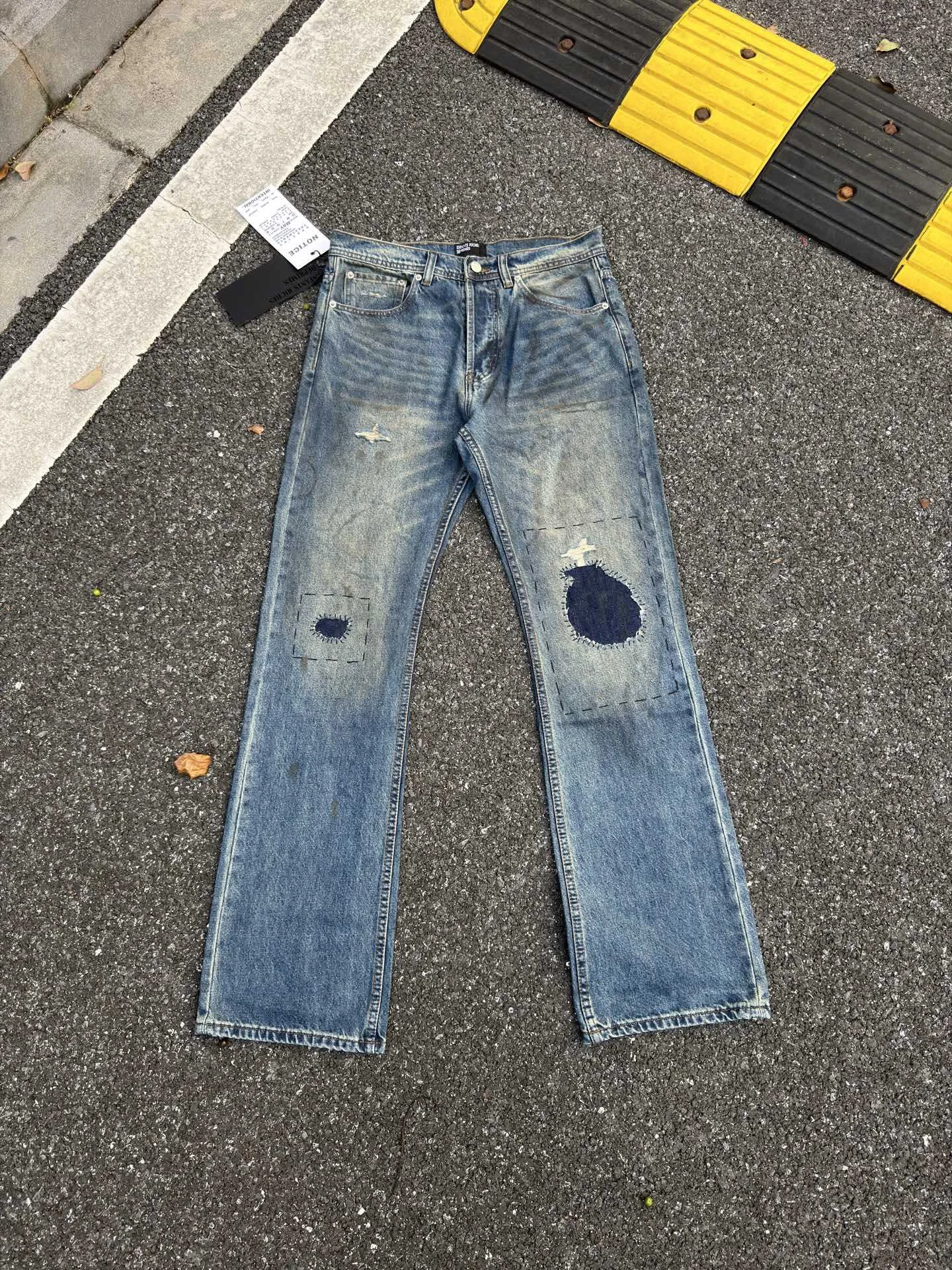 

Джинсы Depred Rich Second Generation Bla Magic Waed, повседневные, свободного кроя, прямые, с дырками, удобные, для мужчин и женщин