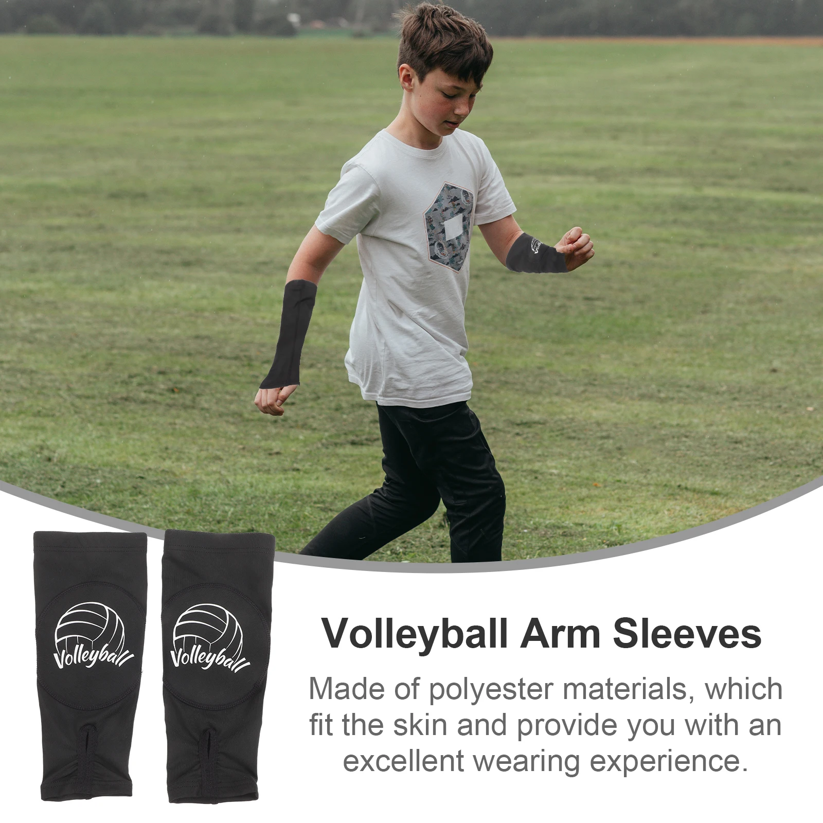 

1 Pair Arm Sleeves Wrist Protector Volleyball Sports Elastic Support Bracer Workout Guard Padded Strap Exercise Band Team Sports