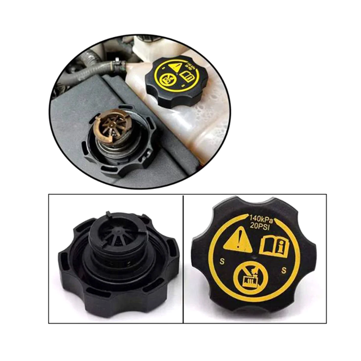 10PCS Car Engine Tank Radiator Expansion Water Cap for 13502353 316702182 Coolant Recovery Tank Cap