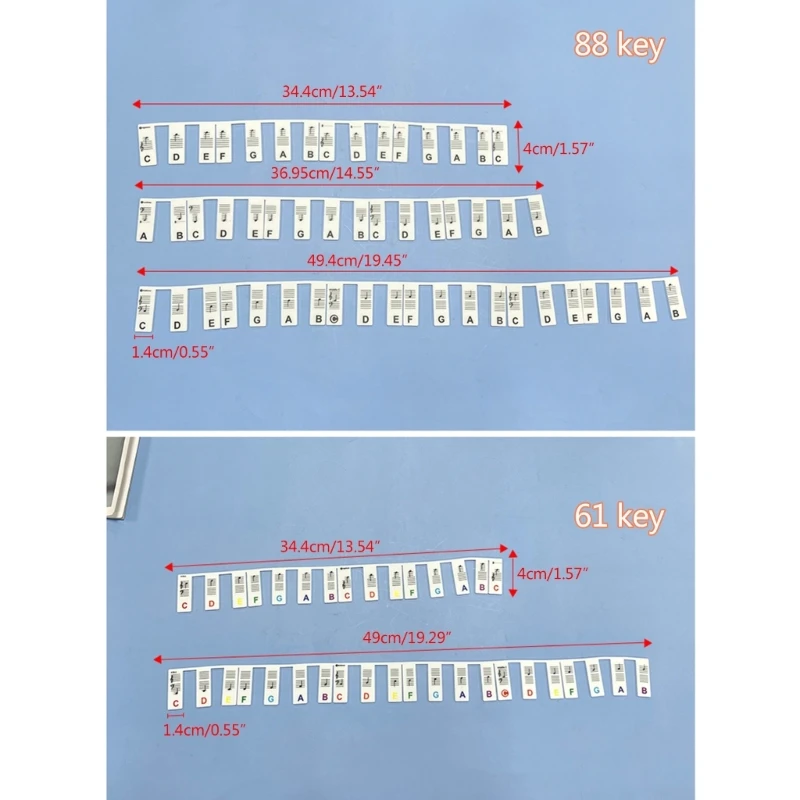 Klavier tastatur aufkleber für 88/61 Taste, abnehmbare Klaviertastatur-Notiz etiketten zum Erlernen von Klavier noten Leitfaden für Anfänger