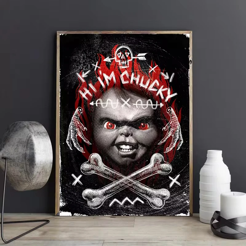 Classic Horror Movie Chucky Child\'s Play Poster Terror Doll Prints Canvas Painting Wall Art Picture Living Room Home Decoration