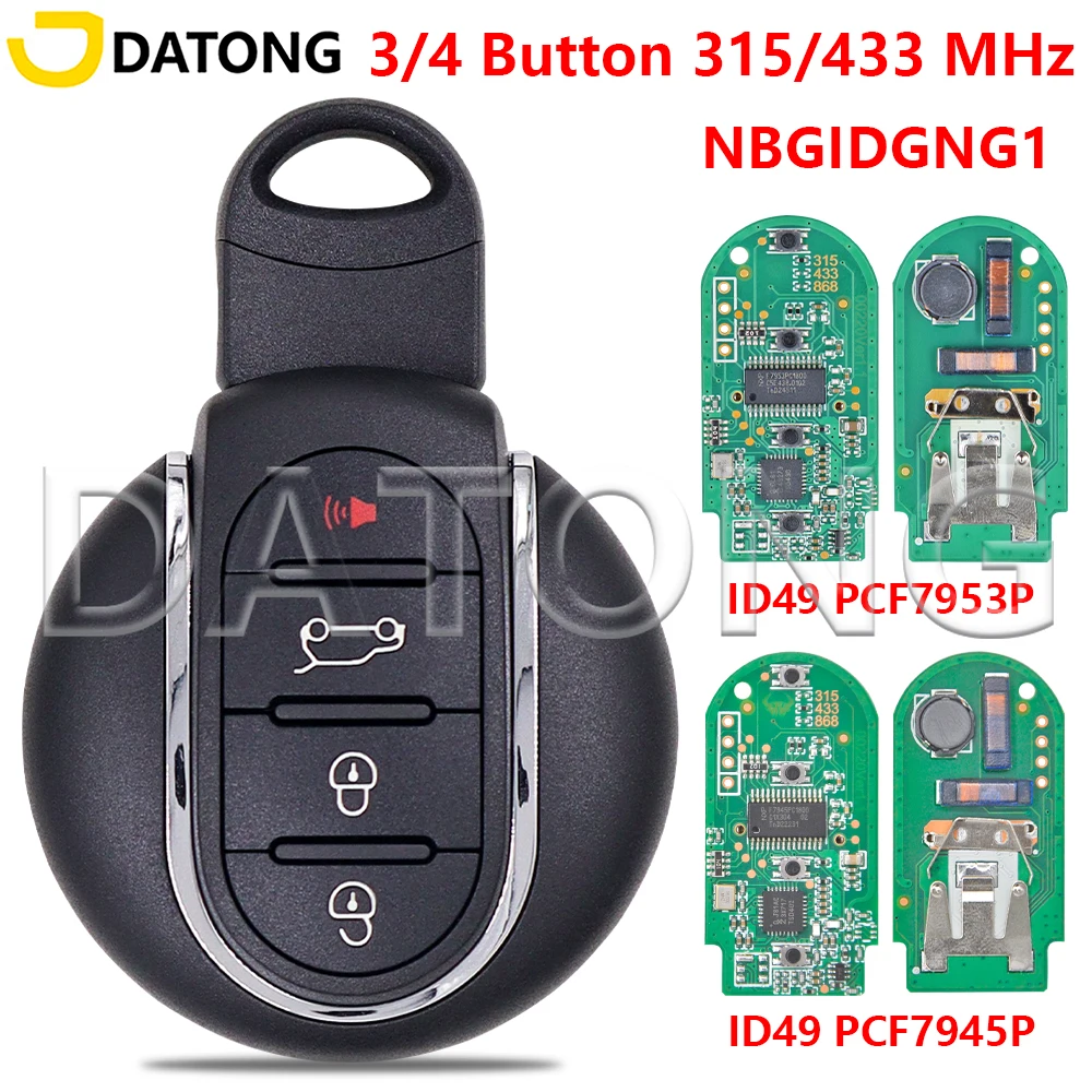 

Автомобильный ключ с дистанционным управлением Datong для BMW MINI Clubman Countryman Cooper F54 F55 FEM PCF7945P/PCF7953P 315/433 МГц Smart