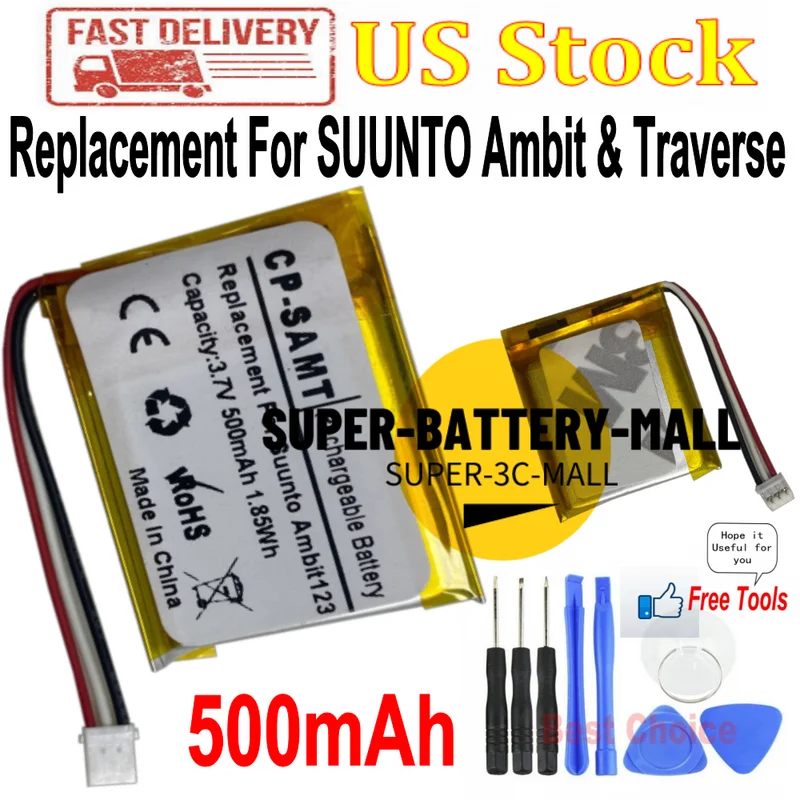 Replacement Battery For Suunto Traverse & Ambit 1 2 2S HR Peak GPS Smart Watch
