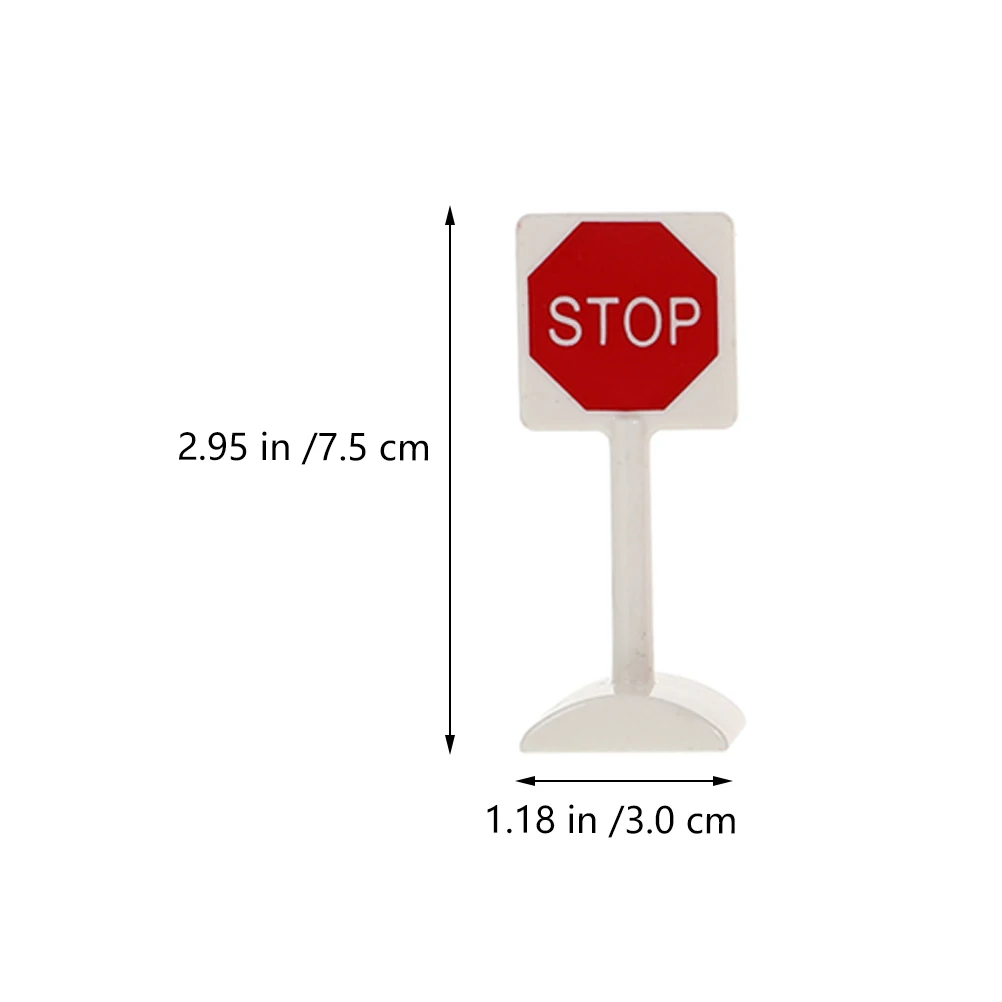 

8Pcs Simulation Traffic Sign Set Bright Colors Fine Workmanship Mini Road Indicators Home Supply Road Signs for Kids
