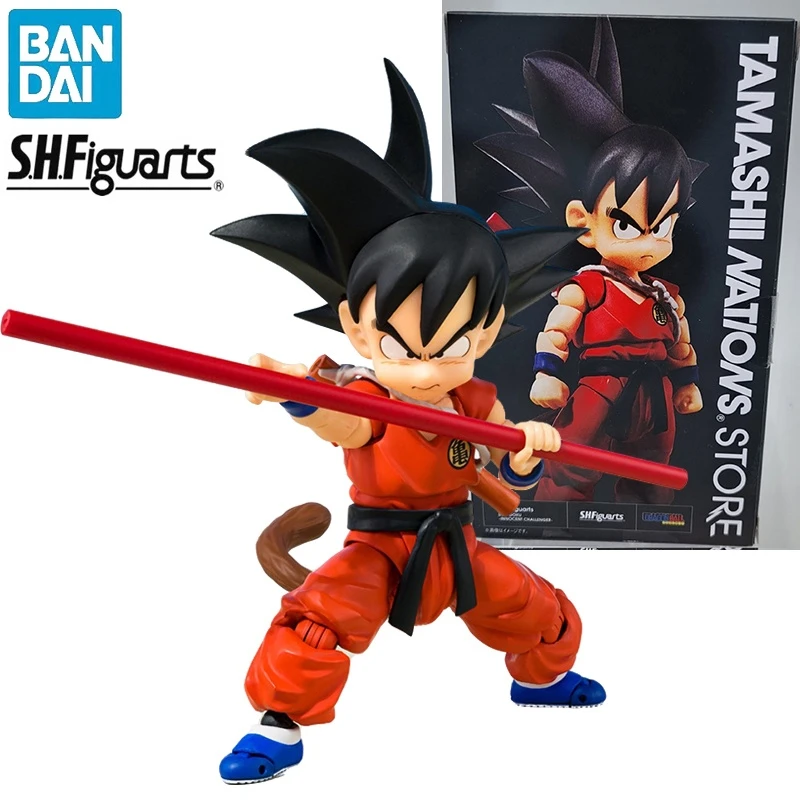 

10cm Original Bandai S.H.Figuarts Son Goku -Innocent Challenger- Ver. Dragon Ball Shf Action Figures Model Doll Toy Gift