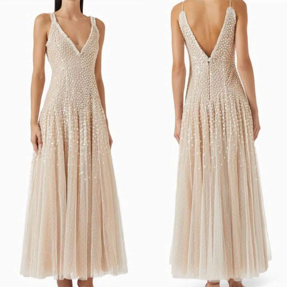 

Высококачественное элегантное женское платье на молнии с v-образным вырезом и пайетками без рукавов для свадебной вечеринки فساتين حفلات Платье