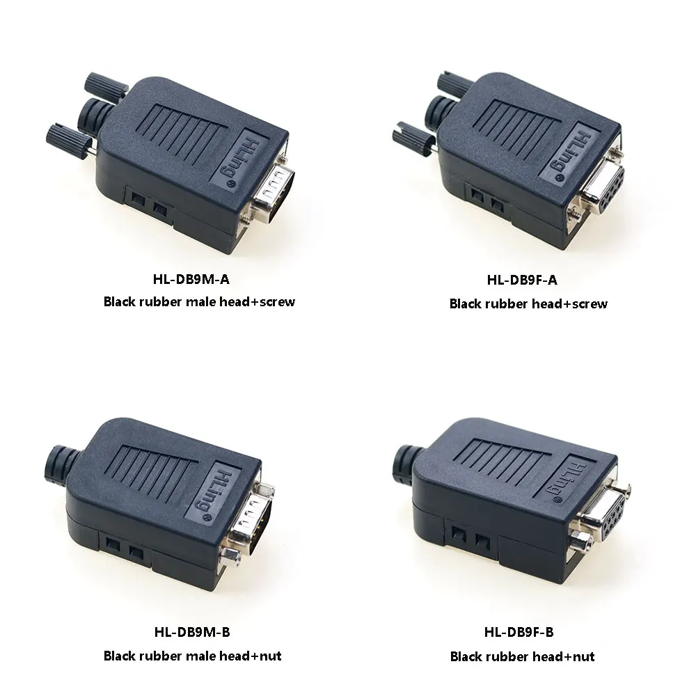 RS232 RS485 DB9 Connector Male Female 9 Pin Breakout Terminals COM Connector D-SUB Terminals 21-24 AWG Wire Solderless Connector