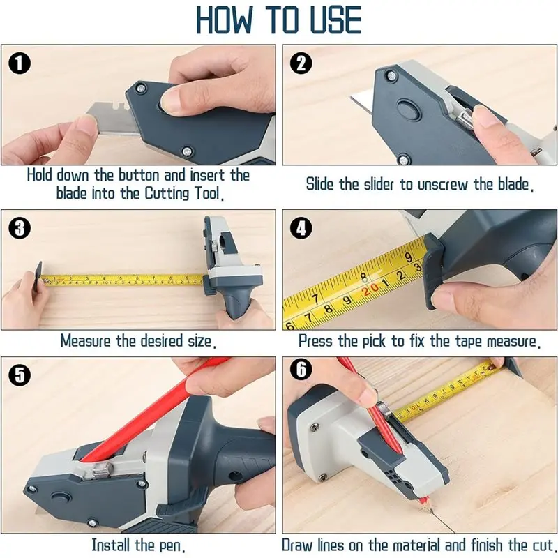 24-Hour Delivery Professional Drywall Cutting Equipment Gypsum Board Cutter Tool Kit Includes Tape Measure, Pencil And 5 Extra B