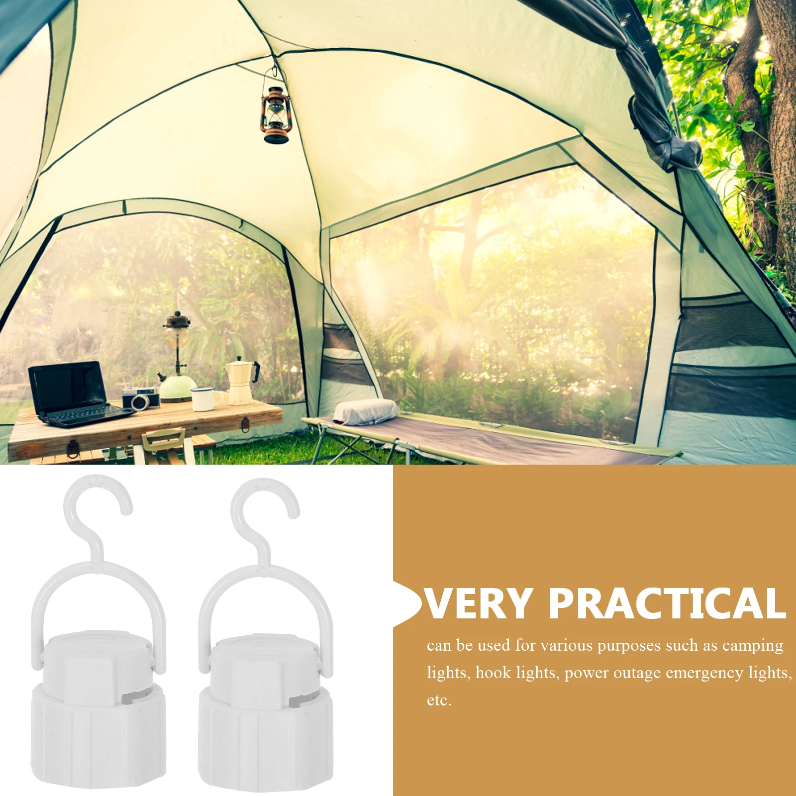 10 pcs Emergency LED Socket Plastic Adapter Hooks Camping Light Emergency Light Bulb Socket Holder Screw In Rechargeable Outdoor