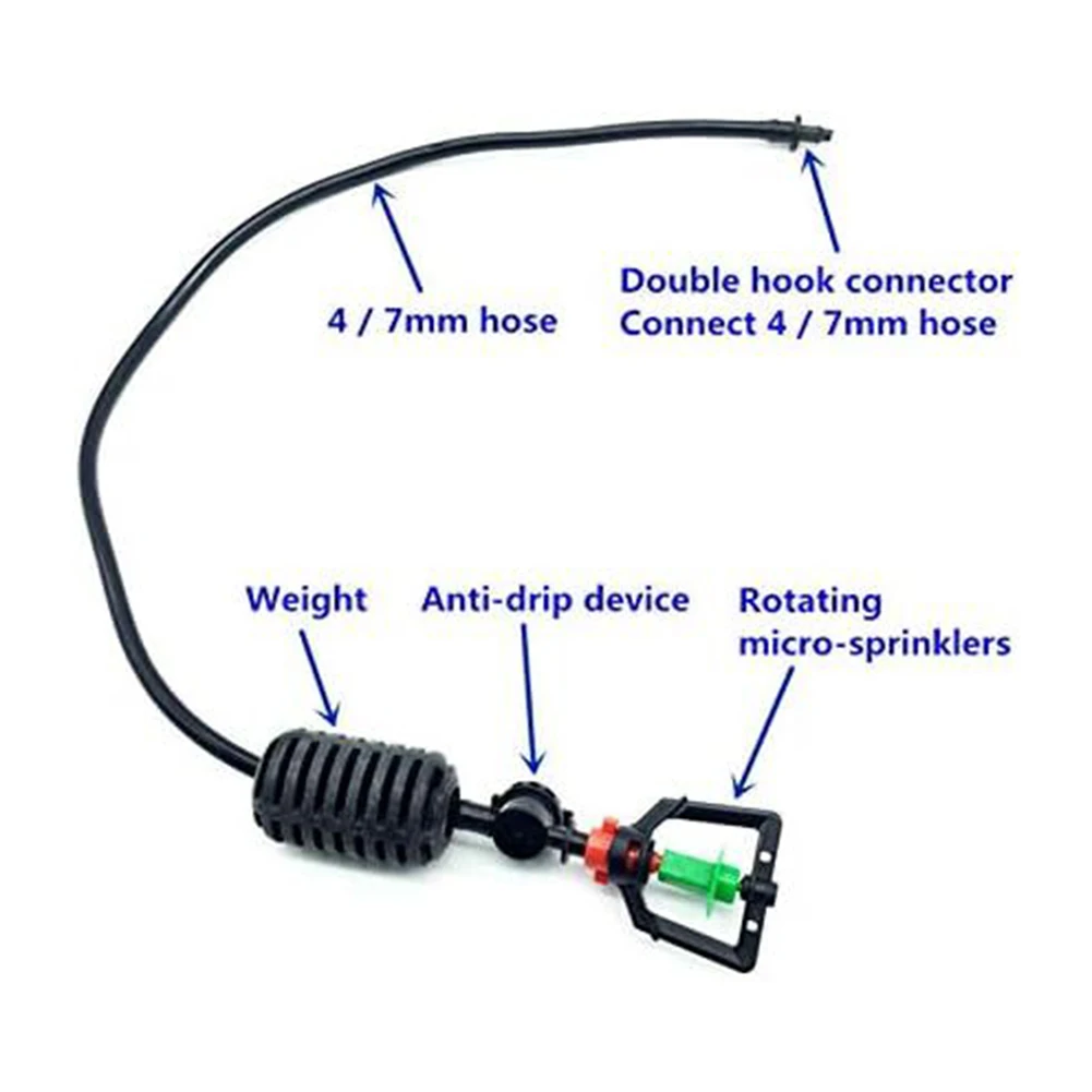 Drip Irrigation System Adjustable Connector Anti-drip Design For Greenhouse Irrigation Versatile Spray Radius Connector