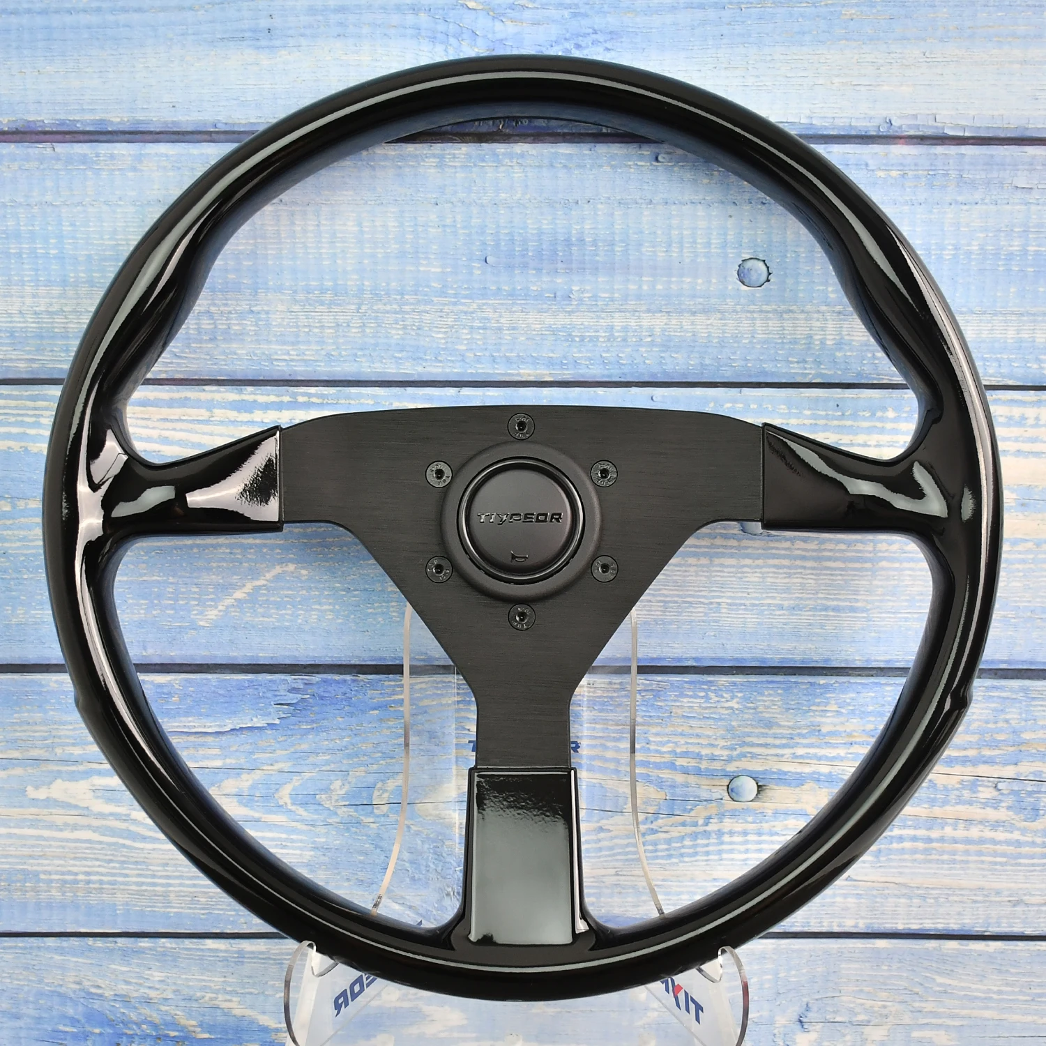 TIYPEOR 350mm Glossy Black  Steering Wheel JDM Racing Car Modified Steering Wheel Universal Drift Sport Steering Wheel