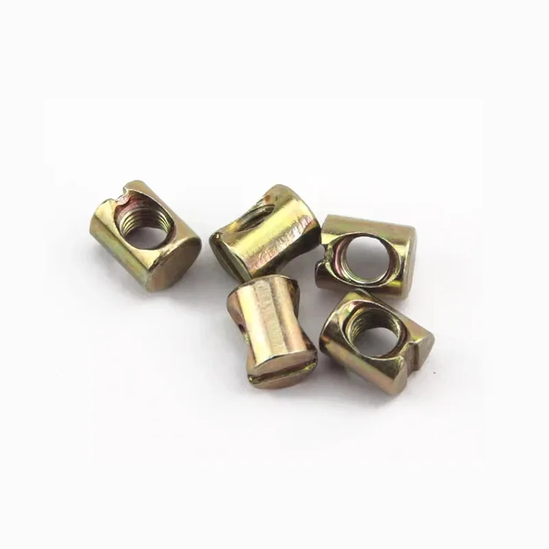 

Zinc Plated Hammer Head Nut With Horizontal Hole 2-In-1 Connector For Furniture Hardware M6 M8