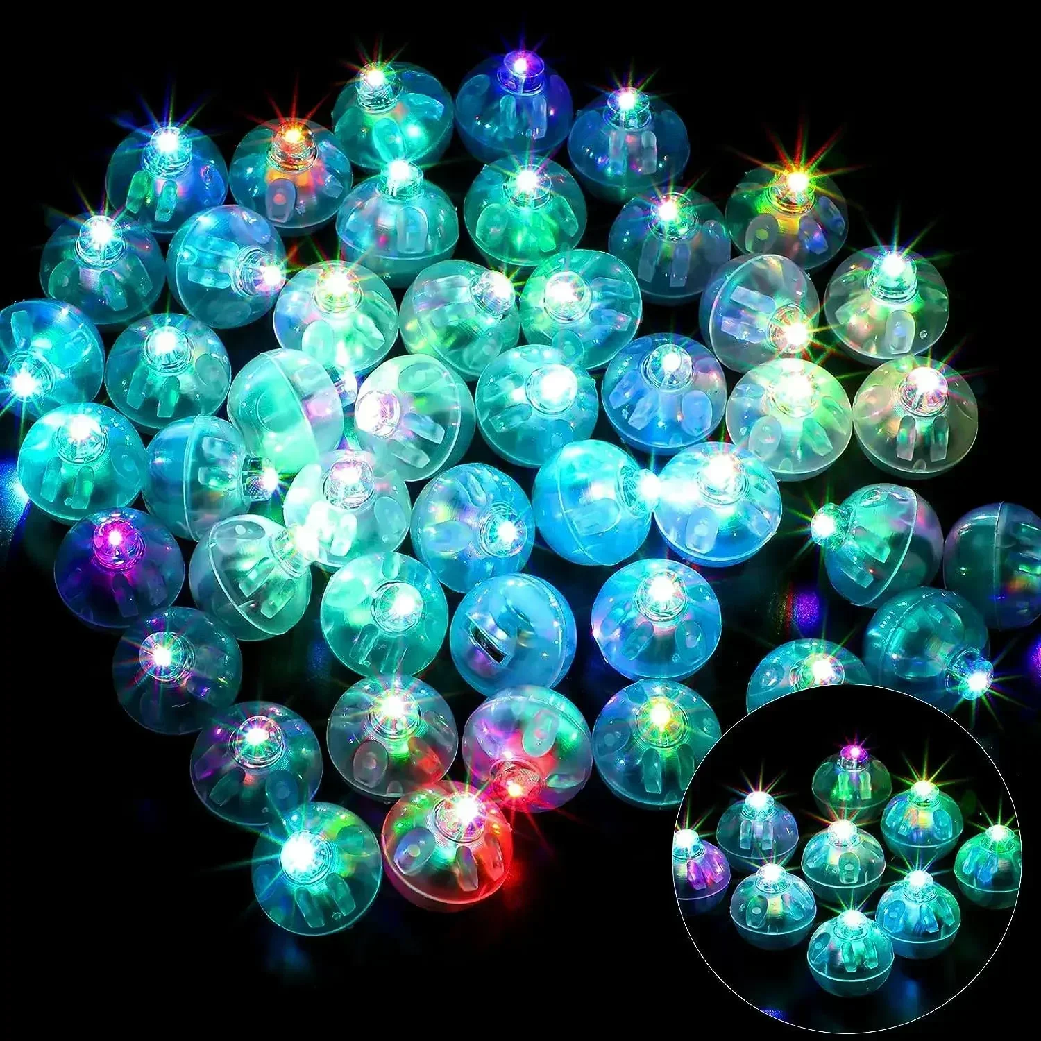 10-50Pcs Round RGB LED Flash Mini Balloon Light Tumbler Ball 6 Colors Luminous Lamp Lantern for Christmas Wedding Birthday Decor