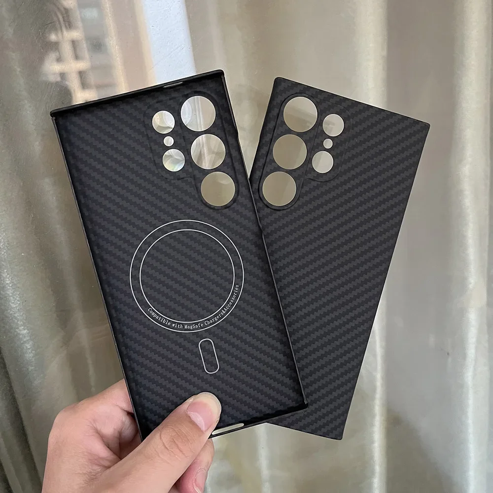 

For Magnetic magsafe carbon fiber case for Samsung Galaxy S25/S24Ultra case shockproof Aramid for Galaxy S25Ultra carbon Cover