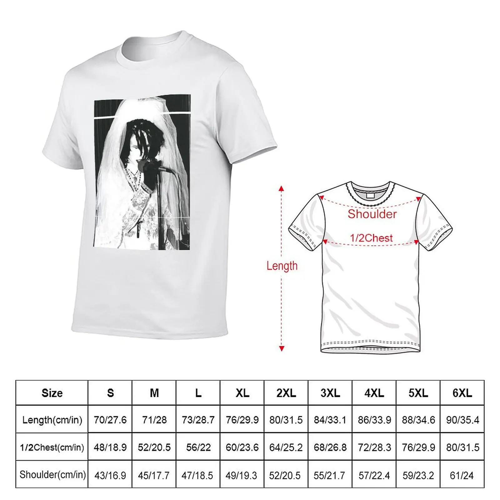 Rozz Williams Bridal Outfit T-Shirt Basic Breathable Solid Color T-Shirt
