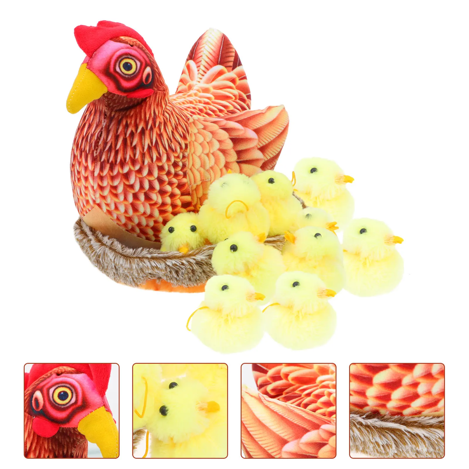 

1Set Easter Decoration Strong Texture Creative Chick Hen Ornament Easter Party Garden Lawn Desktop Decor Hen Chick Decoration