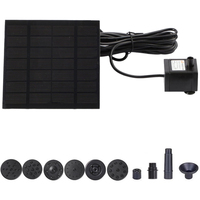 1.2W Solar Water Fountain Pump 200L/h with 6 Nozzles Solar Pond Pump Lift 110cm Solar Panel Water Pump for Water Feature Outdoor