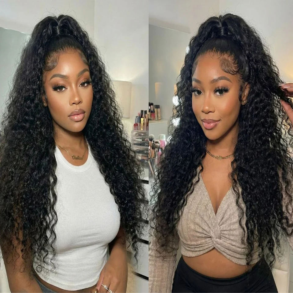 

Half Wigs Kinky Curly Human Hair Flip Over Jerry Curly Wigs Without Glue Wear And Go Seamless Beginner Friendly 3 In 1 Half Wig