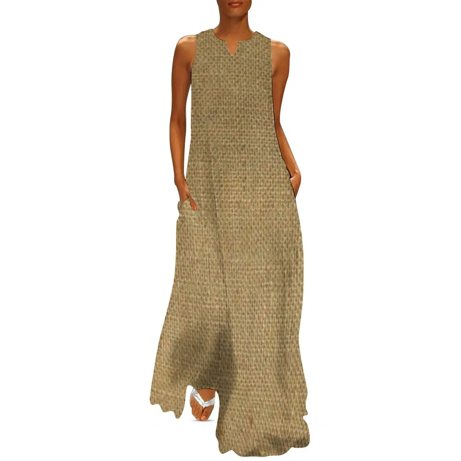 

Burlap Coffee Sack Grunge Knit Look Long Dress wedding dresses for woman elegant dresses for women