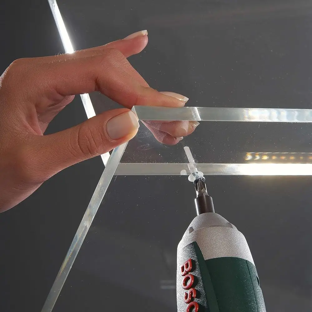 حامل Flyer متعرج أكريليك محمول مع 6 أرفف للعروض التجارية والمعارض