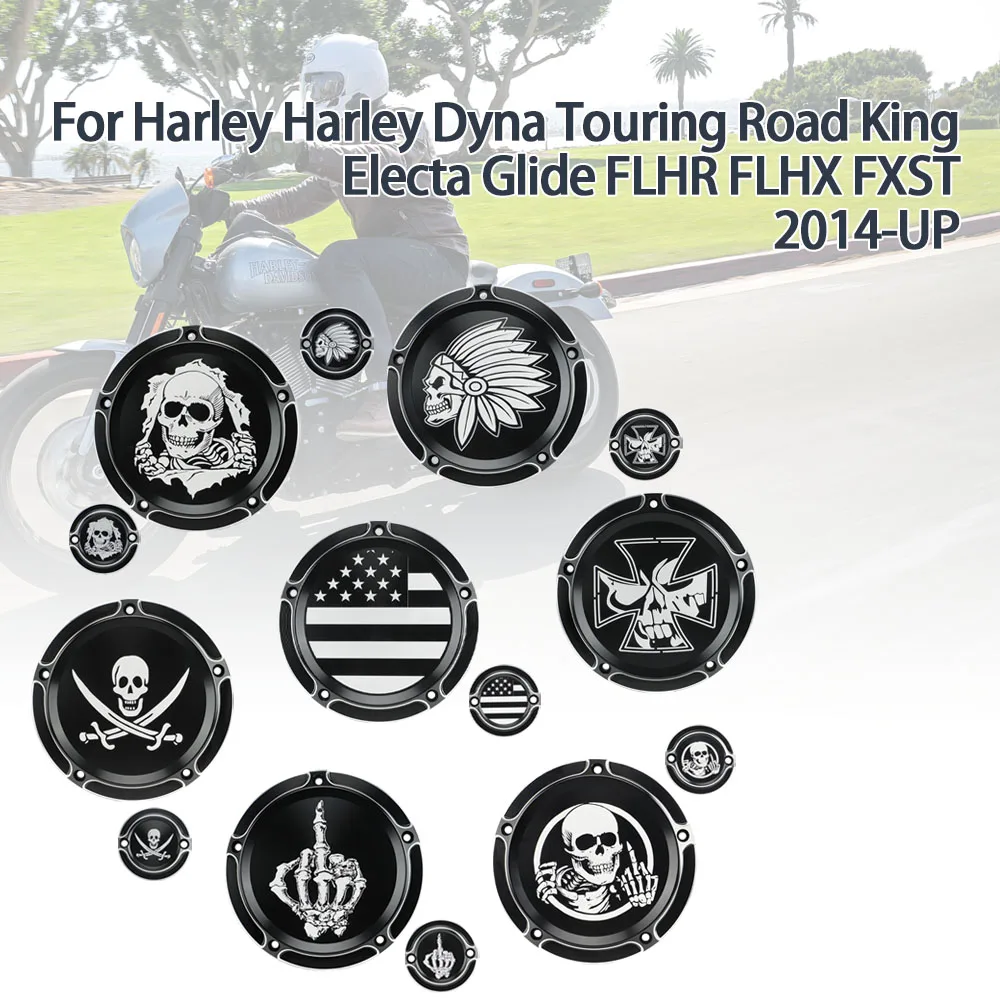 

Для Harley Dyna FLD Touring Street Glide FLHTK Fatboy FXSTB 2014 + двигатель мотоцикла Дерби, крышка таймера, боковые крышки сцепления