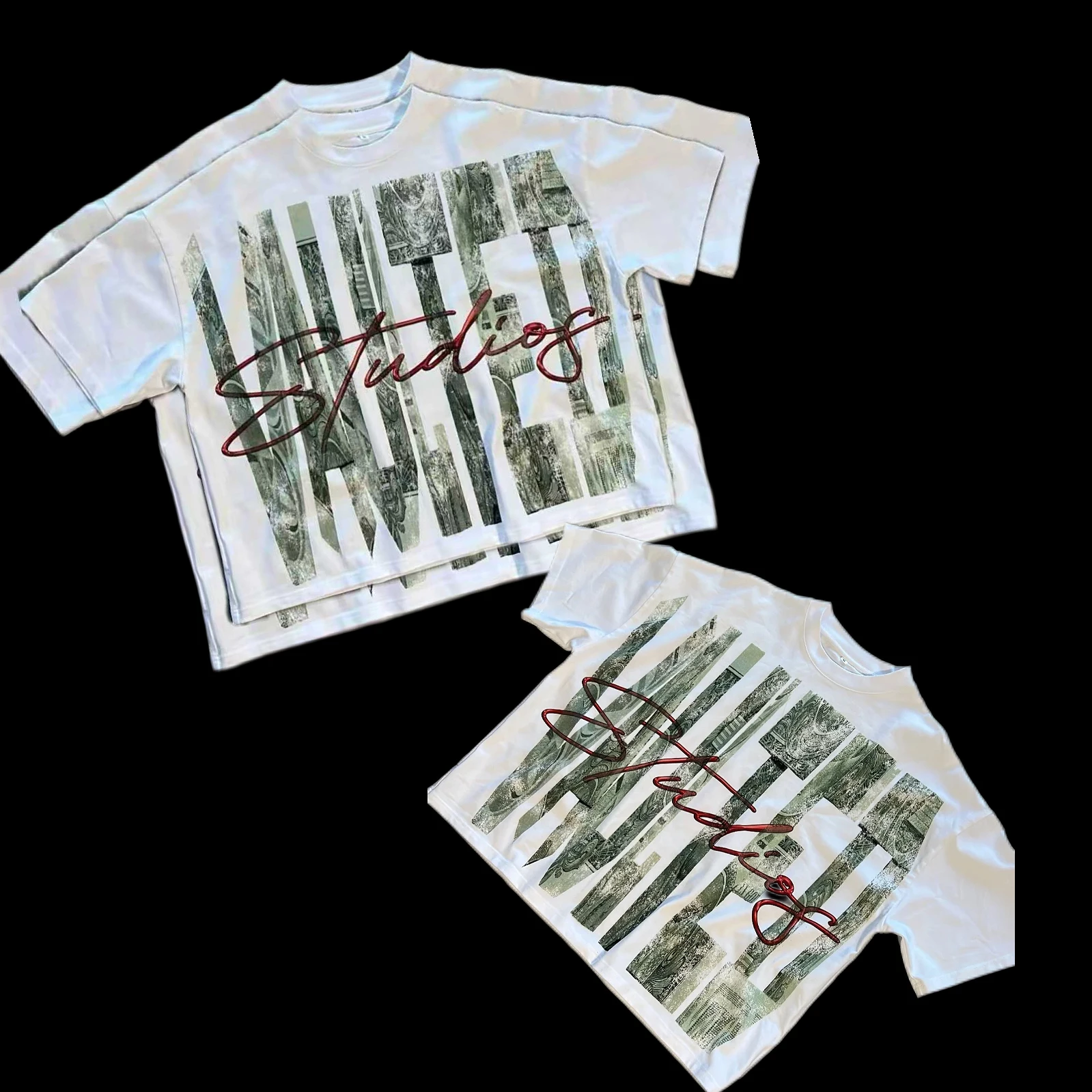 

American style Fashion Oversized Letter Printing Loose Short T-shirt Men Harajuku Hip-Hop Gothic Casual Joker Couple Street Wear