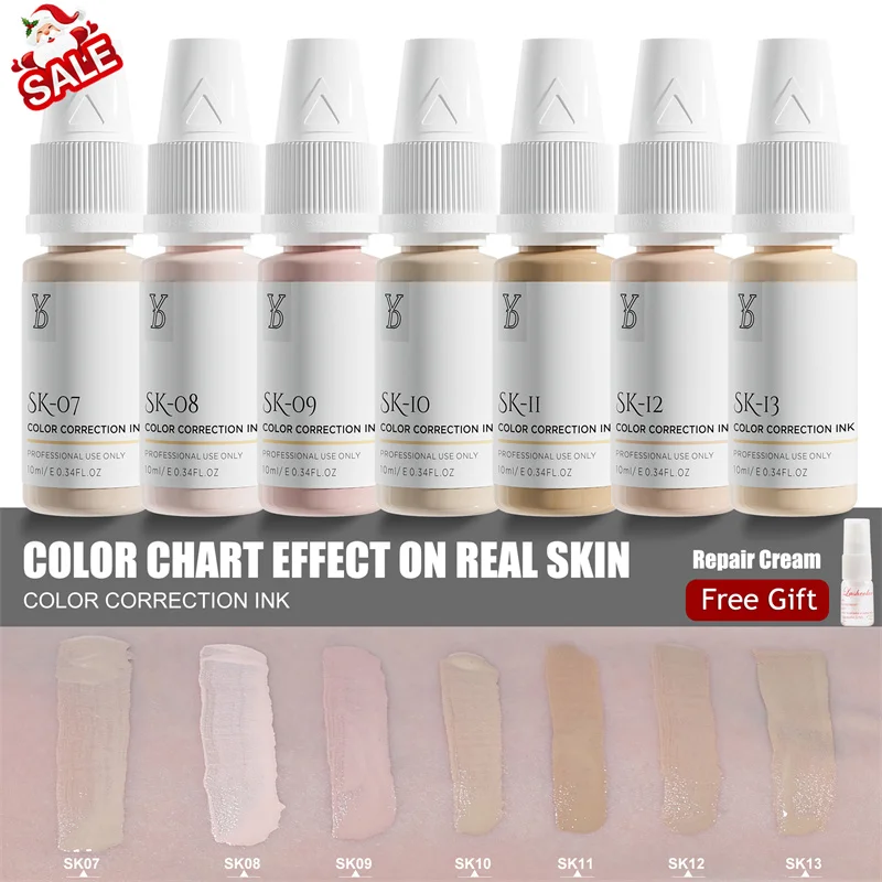 

YD 2Pcs/20Pcs Skin Color Remodeling Tattoo Inks Permanent Makeup Tattoo Ink Stretch Mark Camouflage Pigment Tattoo Supplies 10ML